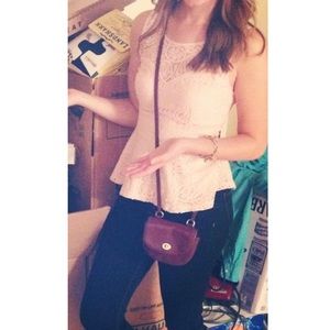 Forever 21 Lace Peplum Top